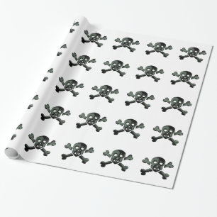 skull crossbones wrapping paper