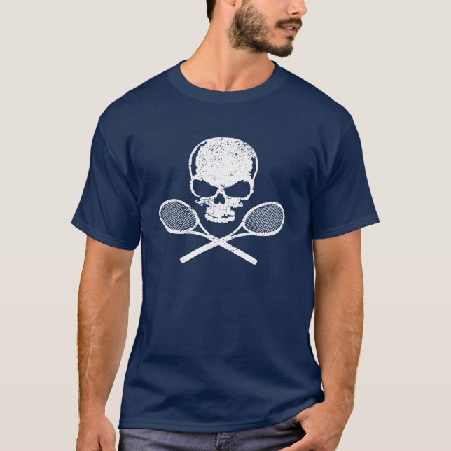 Skull & Crossed Racquets Tennis T-shirt (Front)
