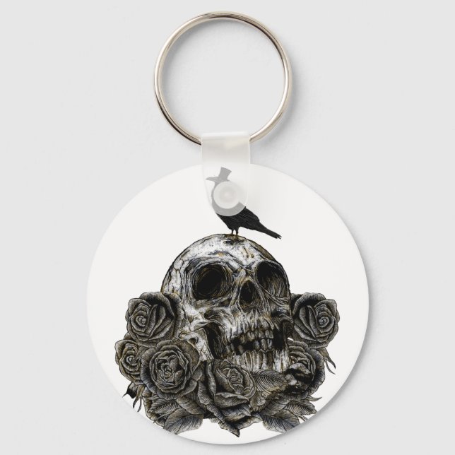 Skull & Crow Keychain (Front)