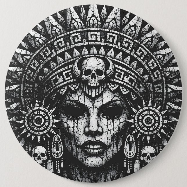Skull‑Crowned Priestess — by BurnsInHell Button (Front)