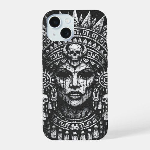 Skull‑Crowned Priestess — by BurnsInHell iPhone 15 Case