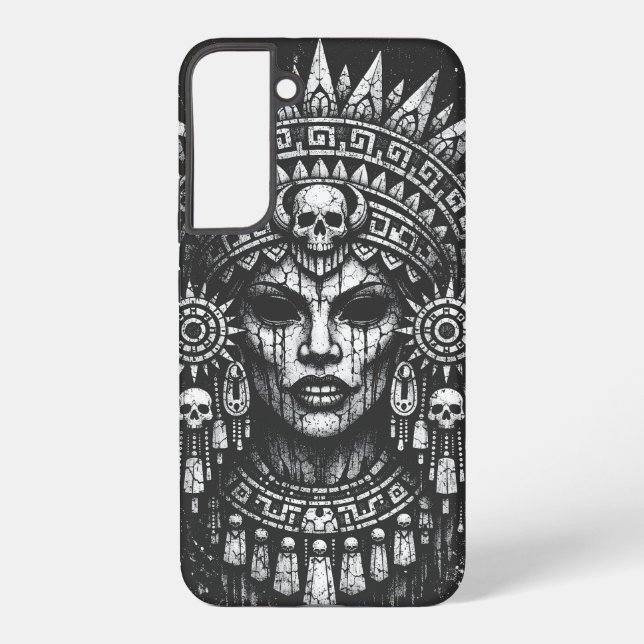 Skull‑Crowned Priestess — by BurnsInHell Samsung Galaxy Case (Back)