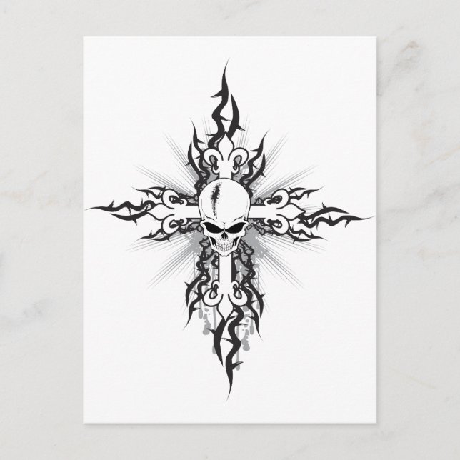 Skull Crucifix Postcard (Front)