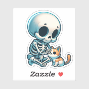 "Skull Cuddler – Goth Cat Lover" Sticker