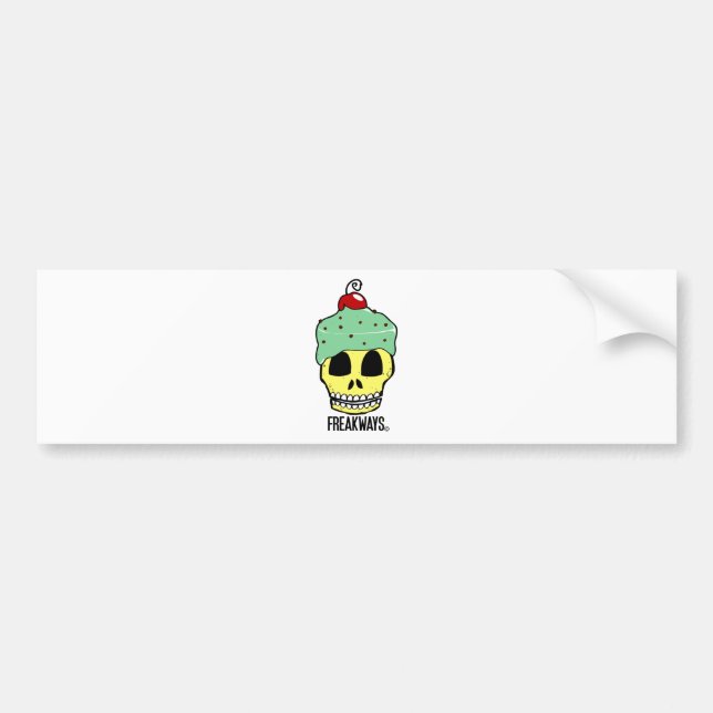 SKULL CUPCAKE BUMPER STICKER (Front)