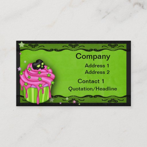 Customizable Skull cupcake business card
