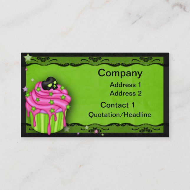 Skull cupcake business card (Front)