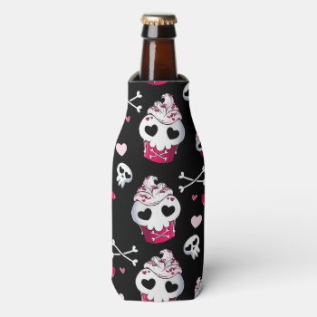 Skull Cupcake Madness Bottle Cooler by YamPuff at Zazzle