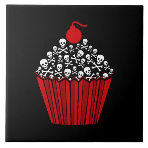  Skull Cupcake  Tile