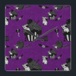 Skull Cupcakes Purple Goth doodle pattern Square Wall Clock<br><div class="desc">www.leahg.me ... ... ... ... ... ... ... ... ... ... ... ... ... ... ... Featured here is one of many trending designs that suits the fashion needs of 2016 and 2017. Visit our store www.zazzle.com/trending2016* to view the full range of trending fashion clothing, decor items and gifts featuring...</div>