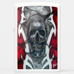 skull curtain stripe series vol.1 zippo lighter
