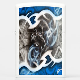 skull curtain stripe series vol.2 zippo lighter
