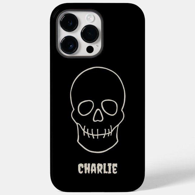 Skull Custom - Bat Black and Bone White Case-Mate iPhone Case (Back)