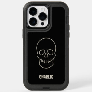Skull Custom - Bat Black and Bone White OtterBox iPhone 14 Pro Max Case
