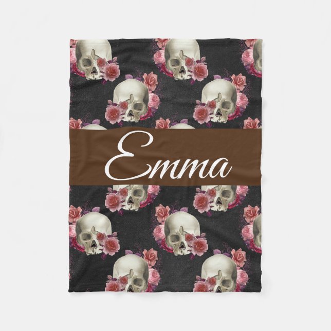 Skull Custom Fleece Blanket (Front)