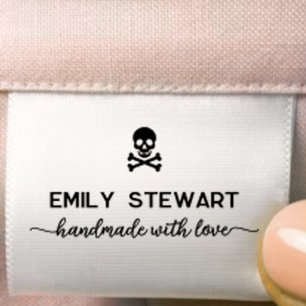 skull Custom handmade by clothing label Grosgrain Ribbon