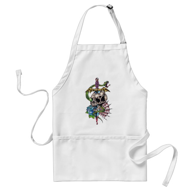 Skull & Dagger Tattoo Adult Apron (Front)