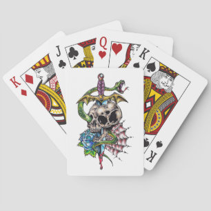 Skull & Dagger Tattoo Poker Cards