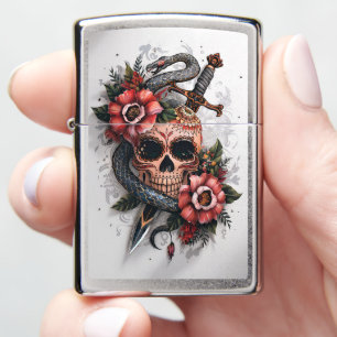 Skull Dagger with Snake 3D #8 Zippo Lighter