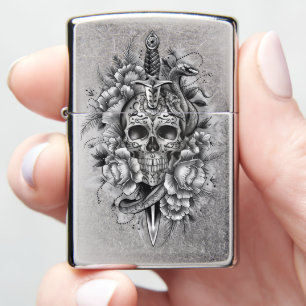 Skull Dagger with Snake #6.2 Zippo Lighter