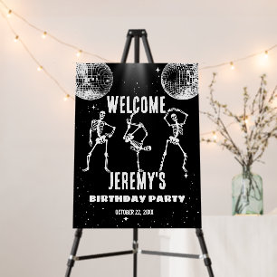 Skull Dancing Party Disco Invitation Foam Board