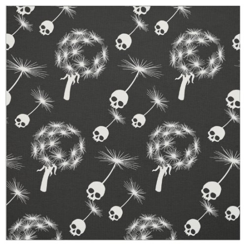 Skull Dandelion Seeds Fabric