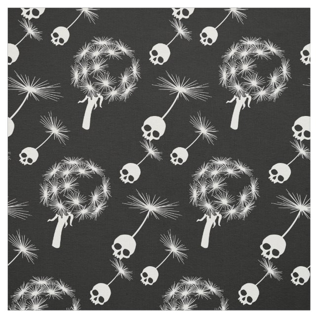 Skull Dandelion Seeds Fabric (Swatch)