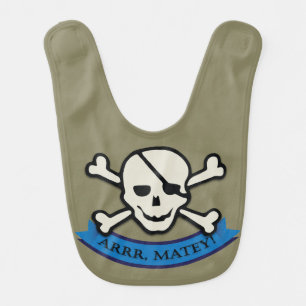 Skull - Dark Gray Baby Bib