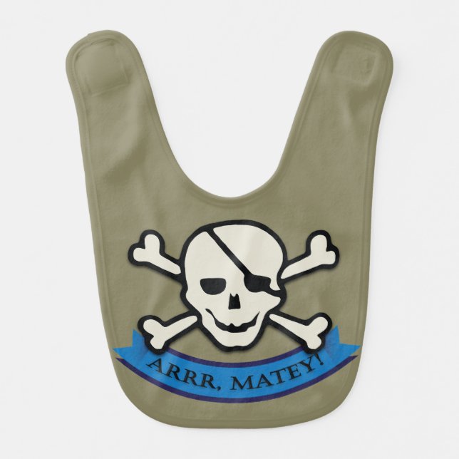 Skull - Dark Gray Baby Bib (Front)