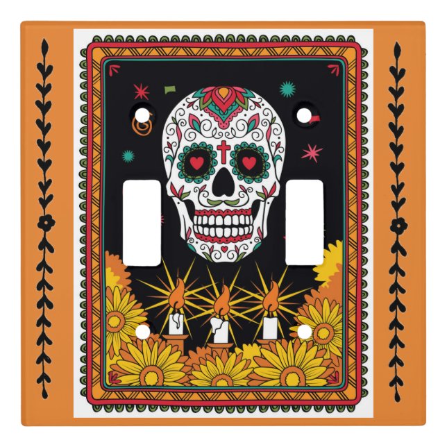 Skull Day of the Dead Light Switch Cover Plate (Front)