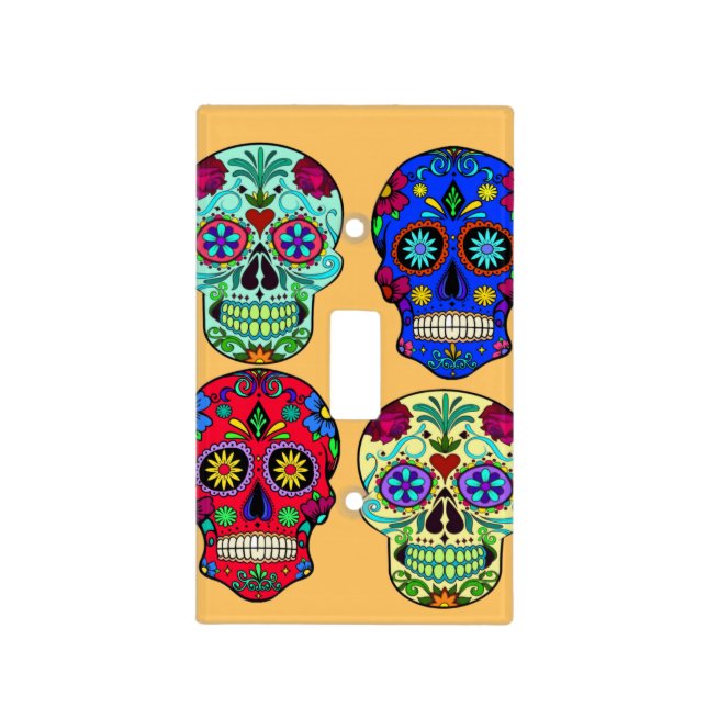 Skull Day of the Dead Light Switch Cover Plate (Front)