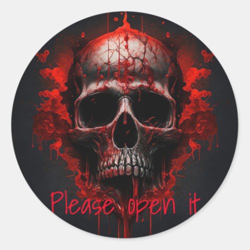 Skull Death Blood Classic Round Sticker
