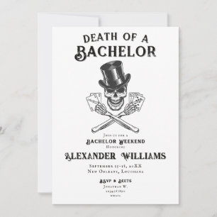 Skull Death of a Bachelor Poker Bachelor Party Invitation
