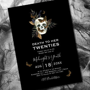 Skull Death To Her Twenties 30th Birthday Invitation