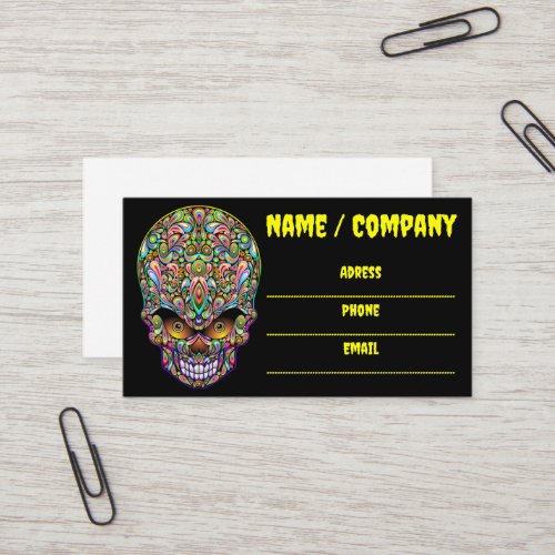 Skull Decorative Psychedelic Art Design  Business Card
