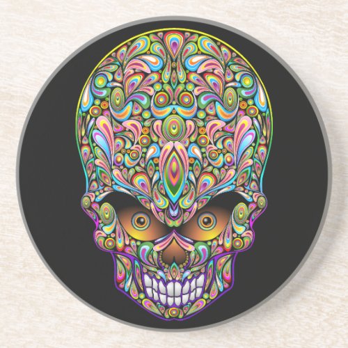 Skull Decorative Psychedelic Art Design  Coaster