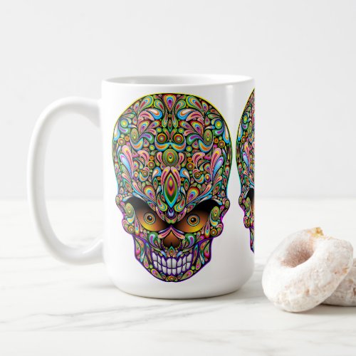 Skull Decorative Psychedelic Art Design  Coffee Mug