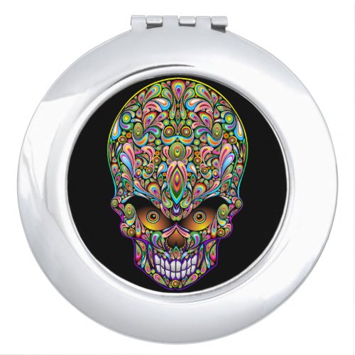 Skull Decorative Psychedelic Art Design  Compact Mirror