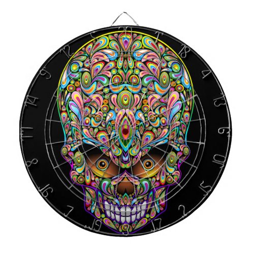 Skull Decorative Psychedelic Art Design  Dart Board