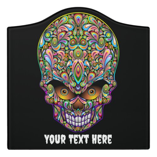 Skull Decorative Psychedelic Art Design  Door Sign