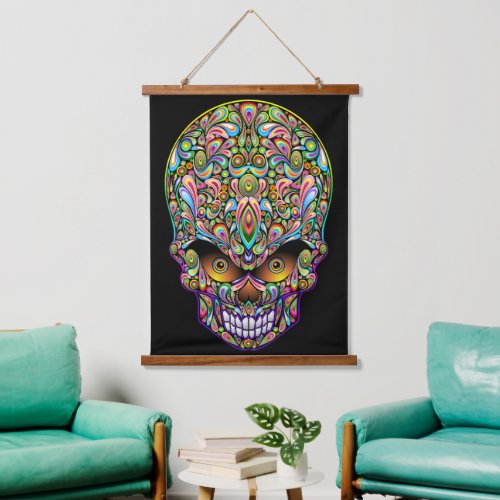 Skull Decorative Psychedelic Art Design  Doormat Hanging Tapestry