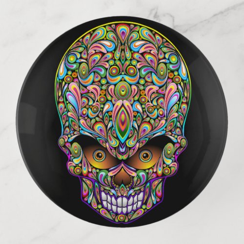 Skull Decorative Psychedelic Art Design  Doormat Trinket Tray