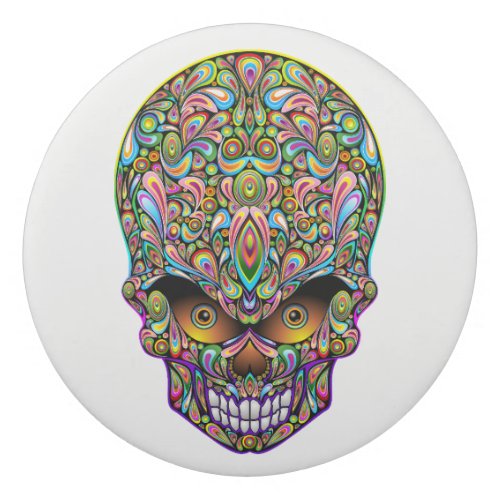 Skull Decorative Psychedelic Art Design  Eraser