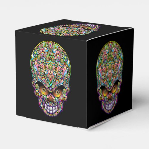 Skull Decorative Psychedelic Art Design  Favor Boxes