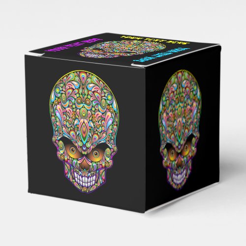 Skull Decorative Psychedelic Art Design  Favor Boxes