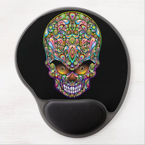 Skull Decorative Psychedelic Art Design  Gel Mouse Pad
