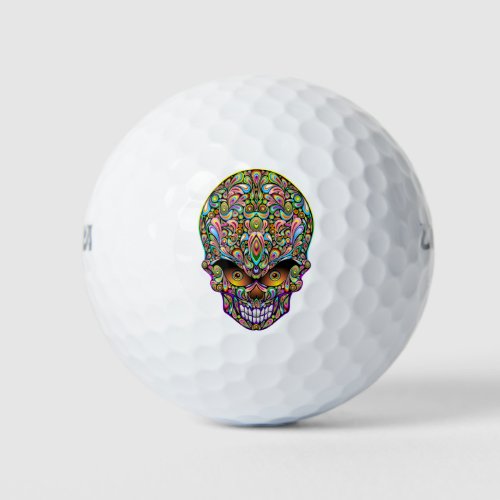 Skull Decorative Psychedelic Art Design  Golf Balls