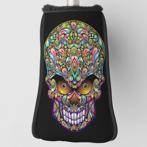 Skull Decorative Psychedelic Art Design  Golf Head Cover