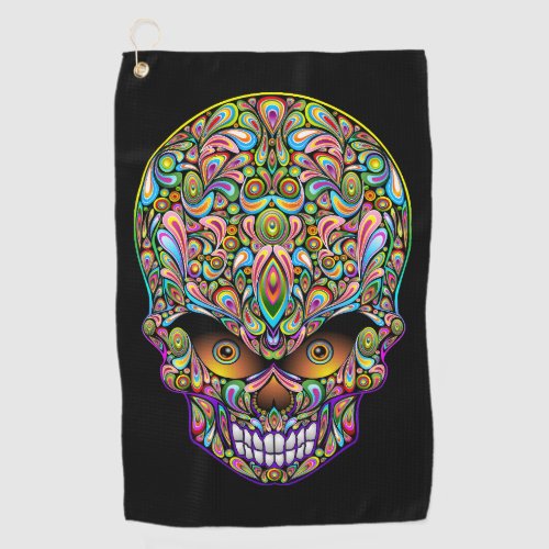 Skull Decorative Psychedelic Art Design  Golf Towel
