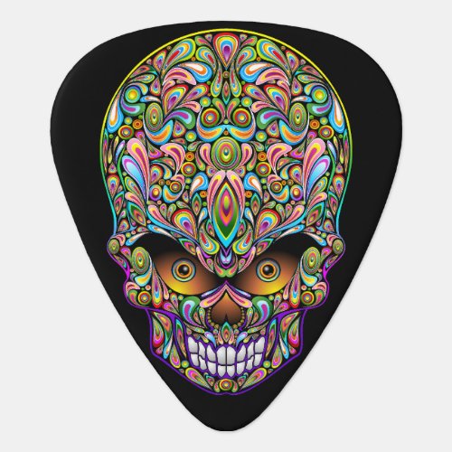 Skull Decorative Psychedelic Art Design  Guitar Pick